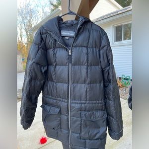Black womens eddie Bauer xl long down jacket
